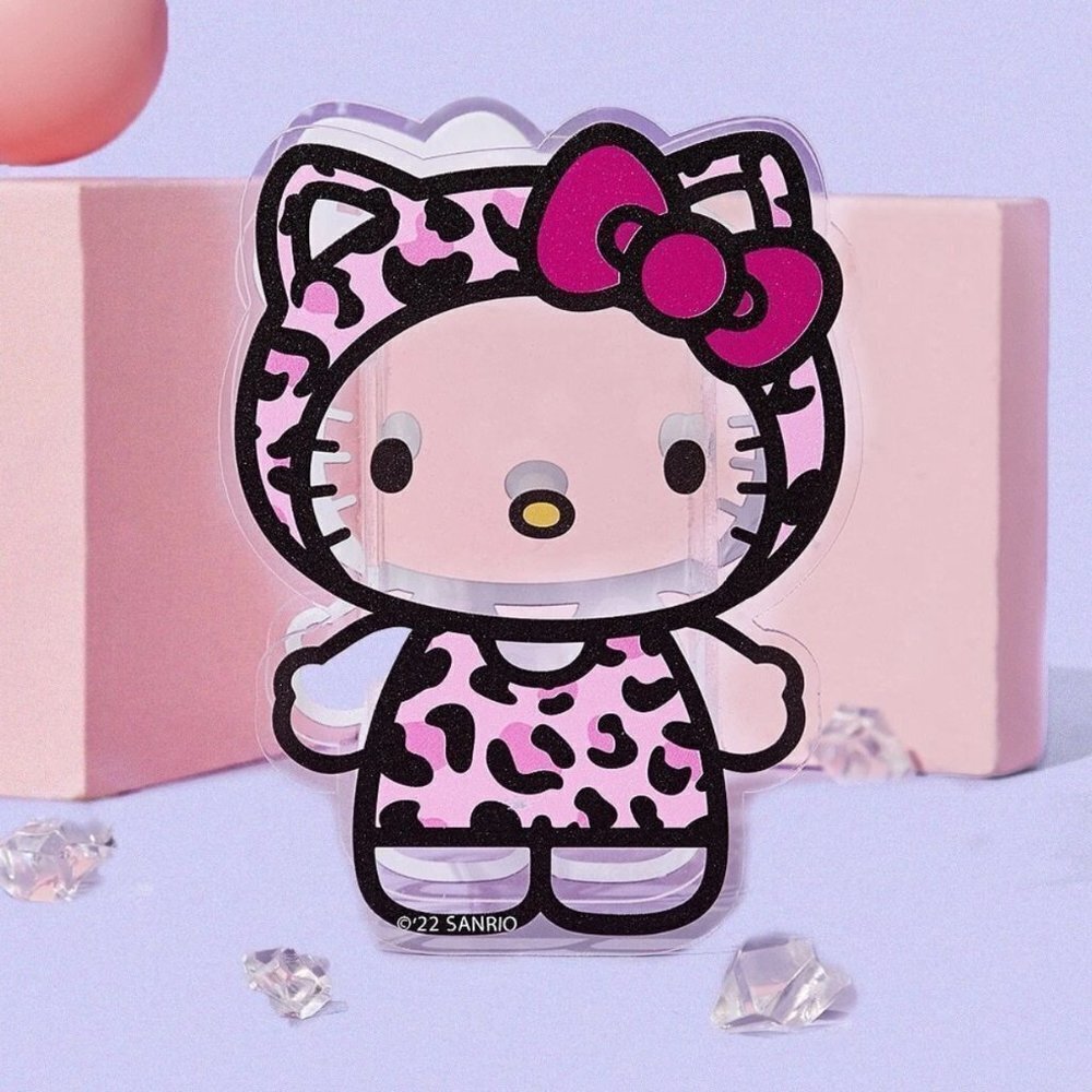 HELLO Kitty Leopard Print Bow Plastic Organizer Container